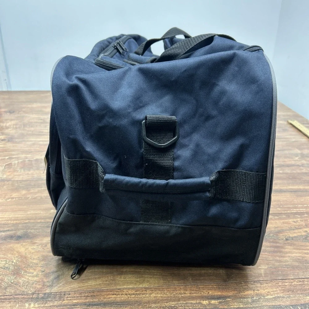 Eddie Bauer Rolling Duffel Navy Pocket Pull‎ Handle Travel Gym Bag New w/ Tags